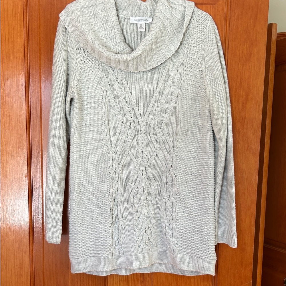 Maternity Light Gray Tunic Sweater